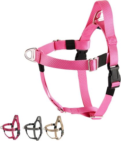 Annchwool Adjustable Dog Harness-Lightweight No Pull Dog Harness with Handle for Small & Medium and Large Dogs-Front Clip Easy for Walking Vest Harness(Brown,M) in Kuwait