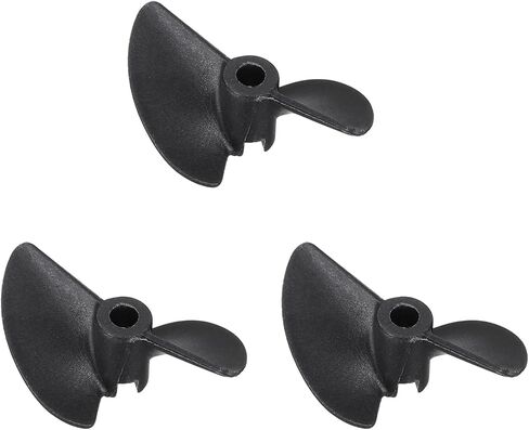 Meccanixity 3pcs Rc Boat Propeller ، 2 شفرات مراوح 3.17 مم حفرة DIA 30MM OD 1.4MM PITTE CCW مروحة الدوران في اتجاه عقارب الساعة لقارب RC ، طراز DIY Ship ، Black in Saudi Arabia