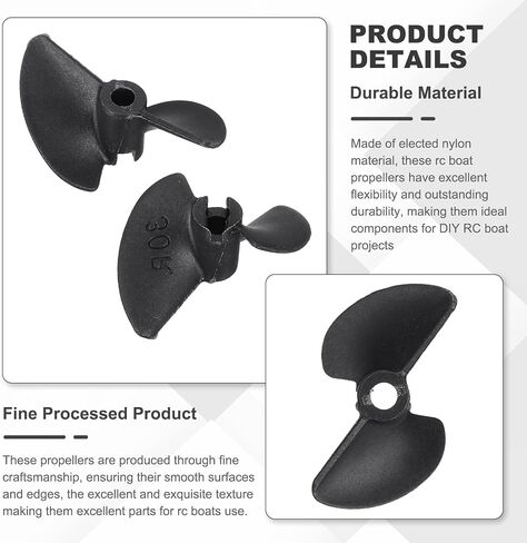 Meccanixity 3pcs Rc Boat Propeller ، 2 شفرات مراوح 3.17 مم حفرة DIA 30MM OD 1.4MM PITTE CCW مروحة الدوران في اتجاه عقارب الساعة لقارب RC ، طراز DIY Ship ، Black in Saudi Arabia