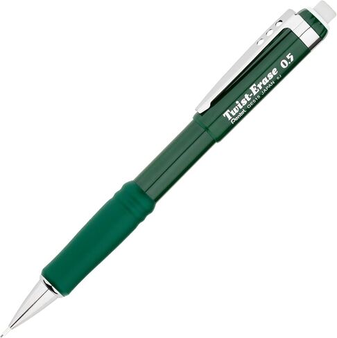 Pentel Twist-Erase III Mechanical Pencil, (0.5mm), Fine Line, Green Barrel, Pack of 4 (QE515BP4D) in Saudi Arabia