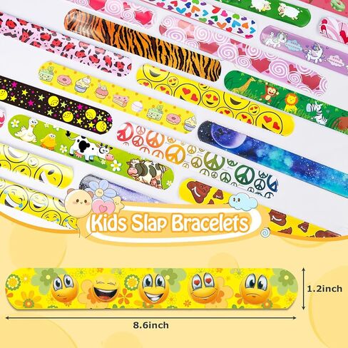 144PCS Slap Bracelets for Kids, Christmas Gifts Colorful Bulk Wristbands with Animals, Galaxy, Dinosaurs, Donut, Party Favors, Classroom Prizes Birthday Exchanging Gifts, Goodies Bag Stuffers Fillers in Saudi Arabia