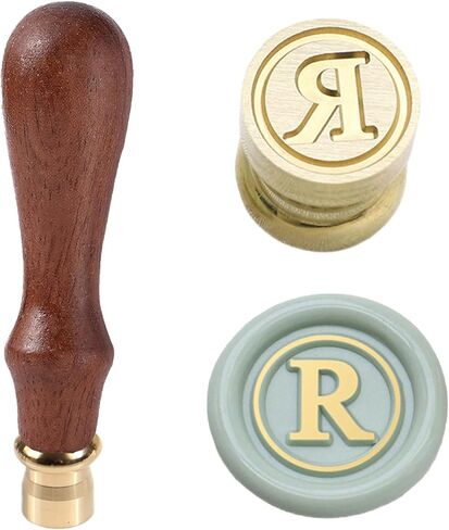 Mini Letter A -Z Wax Seal Seal Kit - 26 PCS ختم شمع الختم الأولي ، ختم أحادي النحاس 0.47 بوصة/12 مم للأظرف أو الدعوات أو هدايا عيد الحب in Kuwait