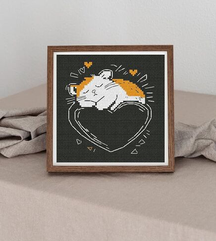 Moohue Cross Schitch Supplies 14ct Cross Cross Stitch Kits للبالغين لطيف Hamster Hamster ختم مجموعات غرز الصليب للمبتدئين (الهامستر الحيوان لطيف) in Kuwait