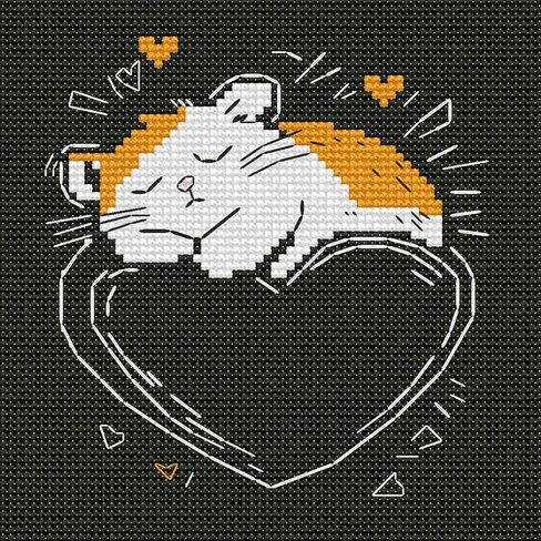 Moohue Cross Schitch Supplies 14ct Cross Cross Stitch Kits للبالغين لطيف Hamster Hamster ختم مجموعات غرز الصليب للمبتدئين (الهامستر الحيوان لطيف) in Kuwait