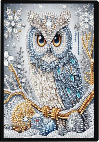 TDFERAN Diamond Painting Notebook A5 Blank Christmas Diamond Painting Notebooks Diamond Art Journals Secret Diary Sketchbook for Adults Sketchbook Cross Stitch Books Owl in Saudi Arabia