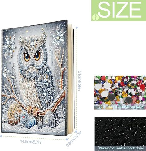 TDFERAN Diamond Painting Notebook A5 Blank Christmas Diamond Painting Notebooks Diamond Art Journals Secret Diary Sketchbook for Adults Sketchbook Cross Stitch Books Owl in Saudi Arabia