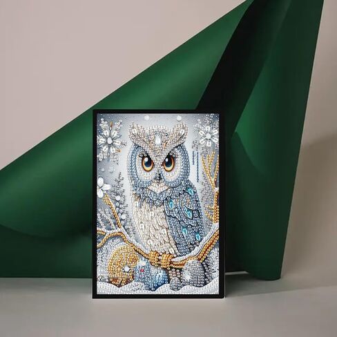 TDFERAN Diamond Painting Notebook A5 Blank Christmas Diamond Painting Notebooks Diamond Art Journals Secret Diary Sketchbook for Adults Sketchbook Cross Stitch Books Owl in Saudi Arabia