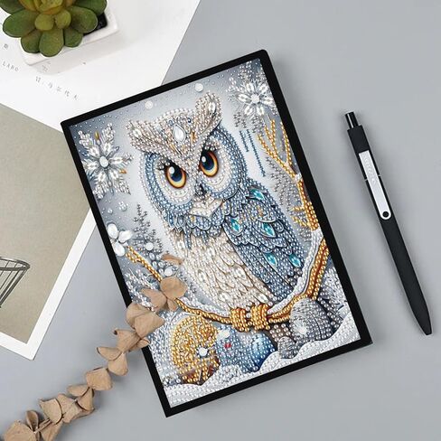 TDFERAN Diamond Painting Notebook A5 Blank Christmas Diamond Painting Notebooks Diamond Art Journals Secret Diary Sketchbook for Adults Sketchbook Cross Stitch Books Owl in Saudi Arabia