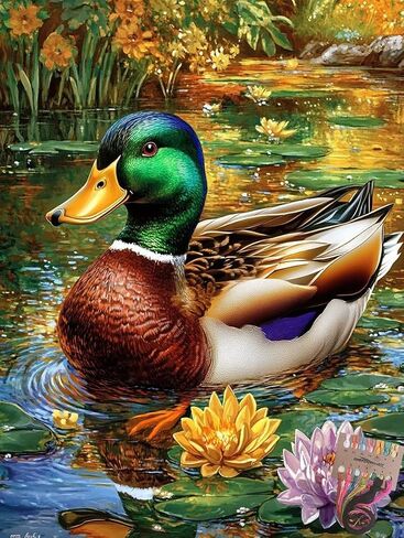 Mallard Wild Duck Preprinted 11CT Cross Stitch Kits for Beginners & Adults - Easy Needlepoint Patterns for Home Decor & Crafting 1 2 in Saudi Arabia