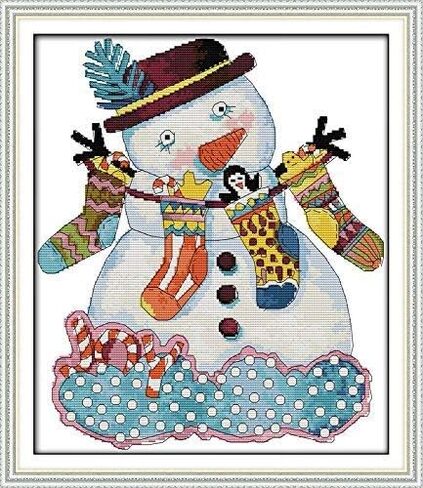 Happy Forever Cross Stitch Kits 11CT Stamped Patterns for Kids and Adults, DIY Preprinted Embroidery kit for Beginner, Christmas Celebration (K991 Merry Christmas, Size 21''x8'') in Kuwait