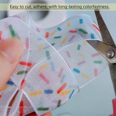 2-roll حلوى قصب الشريط المجردة ، وشرائط رش الكعكة الملونة شرائط 25 ياردة بوليستر حرفة لصنع القوس ، وإكليل الزهور ، ولف هدايا عيد الميلاد in Kuwait
