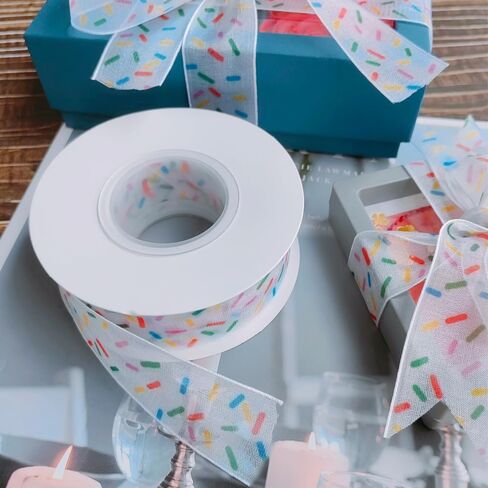 2-roll حلوى قصب الشريط المجردة ، وشرائط رش الكعكة الملونة شرائط 25 ياردة بوليستر حرفة لصنع القوس ، وإكليل الزهور ، ولف هدايا عيد الميلاد in Kuwait