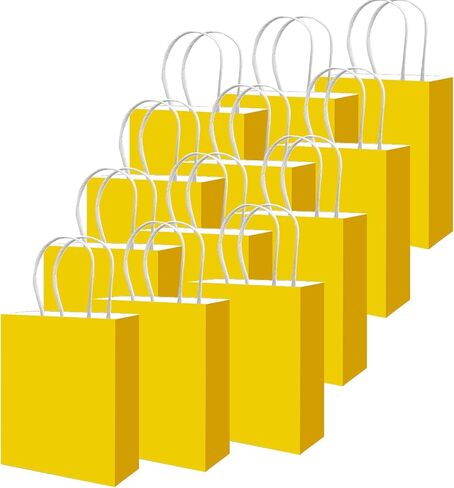 أكياس هدايا من Qiqee 50-Packs مع مقابض كبيرة 8.3 "× 3" × 6 "أكياس ورق صغيرة الحجم تستخدم استخدامات متعددة (صغيرة الحجم) in Saudi Arabia