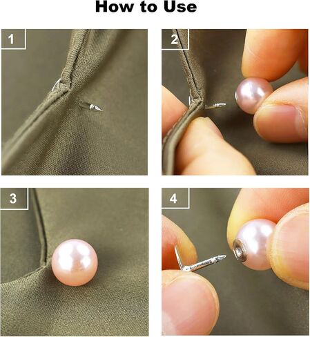 أزرار Zenglu no-sew pearl ، 30 مجموعة من دبابيس بروش قابلة لإعادة الاستخدام 2/5 بوصة للقمصان والبلوزات والفساتين والسترات الصوفية والشالات للنساء (10 مم/أبيض) in Kuwait