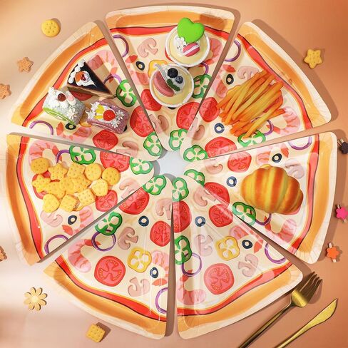 50Pcs Pizza Party Paper Plates Pizza Birthday Party Decorations Pizzas Tableware Dinnerware Set Italian Pizzas Dessert Plate for Birthday Baby Shower Parties Favor Supplies in Saudi Arabia