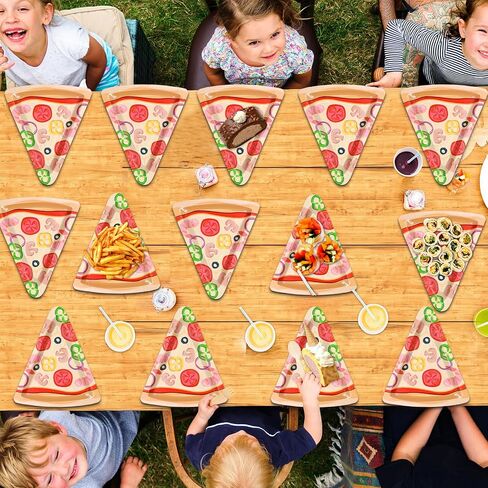 50Pcs Pizza Party Paper Plates Pizza Birthday Party Decorations Pizzas Tableware Dinnerware Set Italian Pizzas Dessert Plate for Birthday Baby Shower Parties Favor Supplies in Saudi Arabia