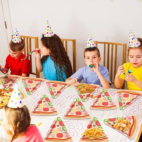 50Pcs Pizza Party Paper Plates Pizza Birthday Party Decorations Pizzas Tableware Dinnerware Set Italian Pizzas Dessert Plate for Birthday Baby Shower Parties Favor Supplies in Saudi Arabia