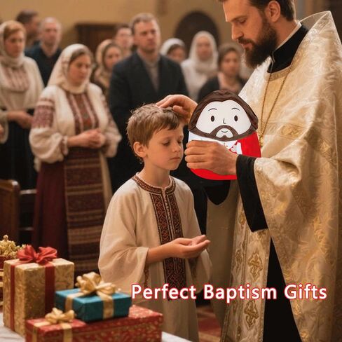Jesus Plush Pillow Stuffed Animal - Jesus Doll with Cross Prayer Staff Perfect Christian Easter Gifts for Kids Adults Purple 10 Inch in Kuwait