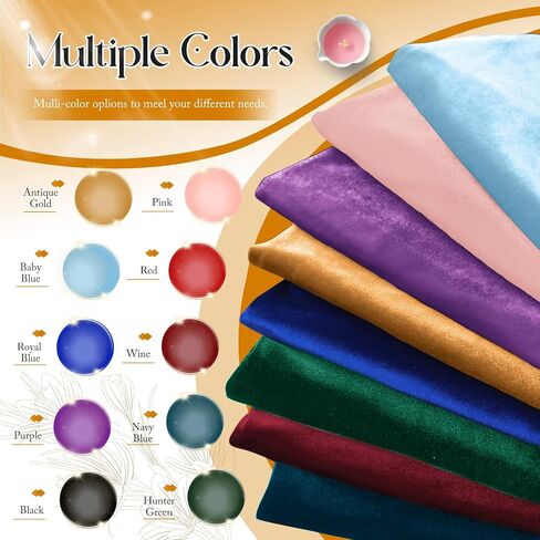 1 Yard Stretch Velvet Fabric Red - 60 Inch Wide Stretchy Velvet Cloth, 90% Polyester 10% Spandex Velvet Fabric for DIY Sewing, Upholstery, Apparel, Craft in Kuwait