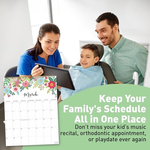 S&O Vertical Floral Wall Calendar from July 2025-Dec 2026 - Tear-Off Monthly Calendar - 18 Month Academic Wall Planner - Hanging Organizer to Track Anniversaries & Appointments - 13.5"x10.5"in in Saudi Arabia