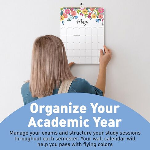 S&O Vertical Floral Wall Calendar from July 2025-Dec 2026 - Tear-Off Monthly Calendar - 18 Month Academic Wall Planner - Hanging Organizer to Track Anniversaries & Appointments - 13.5"x10.5"in in Saudi Arabia