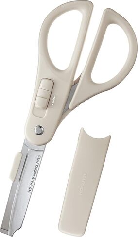 KOKUYO 2-Way All Purpose Scissor, HAKO-AKE Heavy Duty Regular Size Travel Scissors, Stainless Steel Blade Multiple Purpose Craft Scissor Box Cutter for Office, Travel and Home. Off-White (HASA-P412LM) in Saudi Arabia