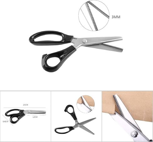 TOPINCN Mini Pinking Dressmaking Pinking Shears Scissors Stainless Steel,Edge 3 5 7mm, Ideal for Fabrics and Crafts (3mm) in Saudi Arabia