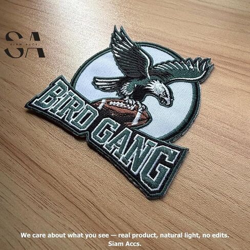 Siam Accs Rugby Fans Philadelphia Bird Gang Patch Patch (White) for American Footban Fan Team Iron on Sew on Patch المطرزة in Saudi Arabia