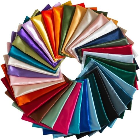 Q&J Fabric Co. 15pcs 10 "× 8" ساتين فسين فسين ربع ربع مربعات لحاف مسبقة الحافز ألواح متنوعة ألواح اللحف النسيج لأكياس الدمية والخياطة وسائد الترقيع DIY in Kuwait