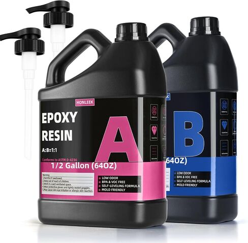 1 Gallon Crystal Clear Epoxy Resin Kit,1:1 Volume Ratio, High Gloss Finish, UV Resistant, Fast Cure, Ideal for Art, Jewelry, Crafting, Tumblers & More - Includes Resin & Hardener in Saudi Arabia