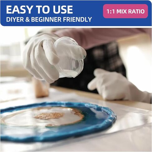 1 Gallon Crystal Clear Epoxy Resin Kit,1:1 Volume Ratio, High Gloss Finish, UV Resistant, Fast Cure, Ideal for Art, Jewelry, Crafting, Tumblers & More - Includes Resin & Hardener in Saudi Arabia