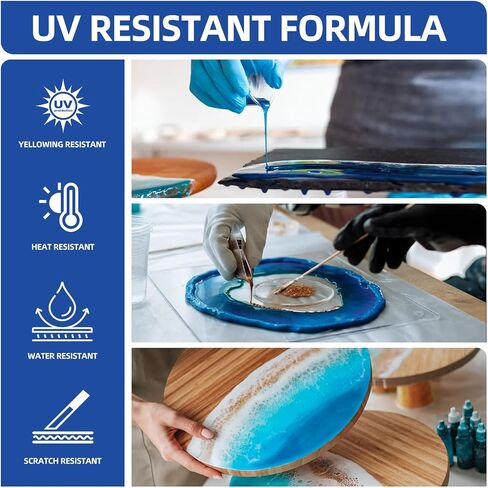 1 Gallon Crystal Clear Epoxy Resin Kit,1:1 Volume Ratio, High Gloss Finish, UV Resistant, Fast Cure, Ideal for Art, Jewelry, Crafting, Tumblers & More - Includes Resin & Hardener in Saudi Arabia