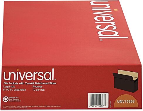 Universal UNV15363T 5.25 in. التوسع الحجم القانوني توسيع جيوب الملفات - redrope (10/box) in Saudi Arabia