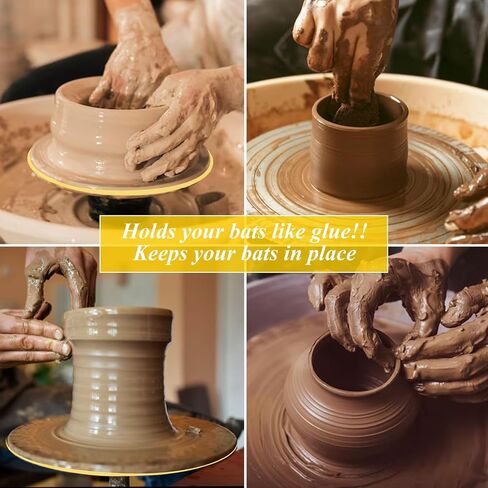2 PCS 12 بوصة BATMATY للفخار والسيراميك ، BATMATY للسيراميك والفخار ، القماش الطين المستدير ، لأدوات Potterys وملحقات الماكينة ، الأصفر in Kuwait