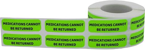 Medications Cannot Be Returned Medical Healthcare Labels, 0.5 x 1.5 Inch Rectangle, 500 Total Labels in Saudi Arabia