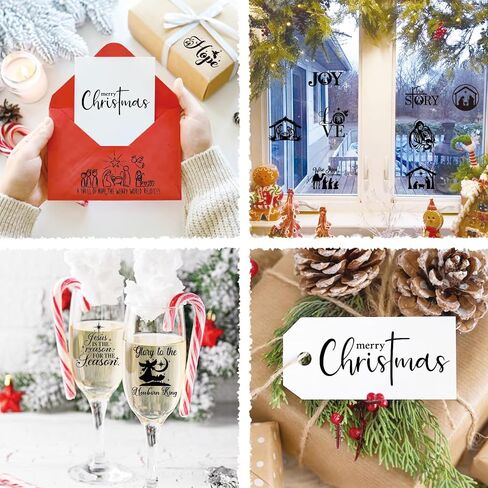 96Pcs Christmas Nativity Decals Stickers for Crafts Vinyl Christmas Word Stickers for Glass Jars Nativity Mason Jar Decals Sticker for Ornaments Ball Glass Cup Bottle Decor(love96) in Saudi Arabia