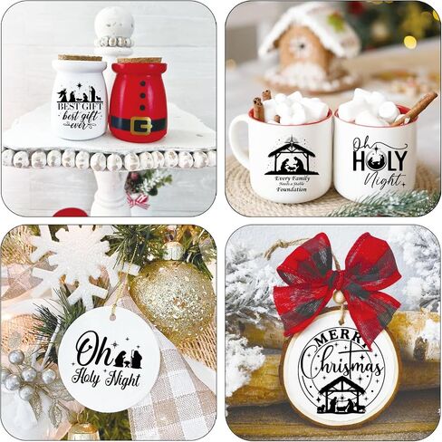 96Pcs Christmas Nativity Decals Stickers for Crafts Vinyl Christmas Word Stickers for Glass Jars Nativity Mason Jar Decals Sticker for Ornaments Ball Glass Cup Bottle Decor(love96) in Saudi Arabia
