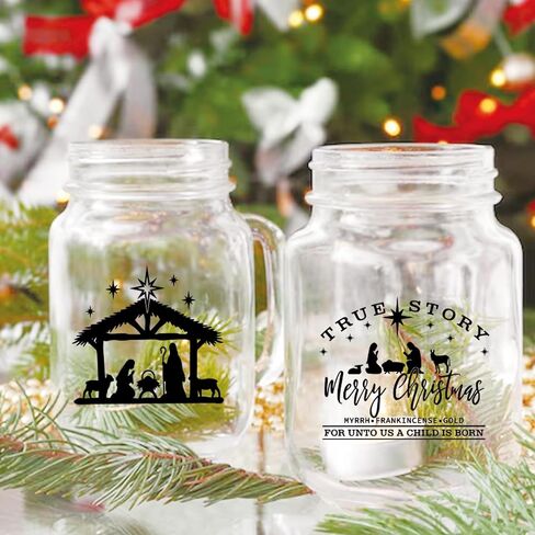 96Pcs Christmas Nativity Decals Stickers for Crafts Vinyl Christmas Word Stickers for Glass Jars Nativity Mason Jar Decals Sticker for Ornaments Ball Glass Cup Bottle Decor(love96) in Saudi Arabia