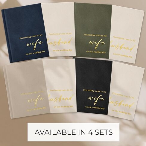 Elegant Velvet Wedding Vow Books With Gold Foil Lettering - Perfectly Sized His and Hers Vow Books With Plenty Of Pages To Write Whatever is on Your Heart - A Beautiful Addition For The Wedding Day in Saudi Arabia