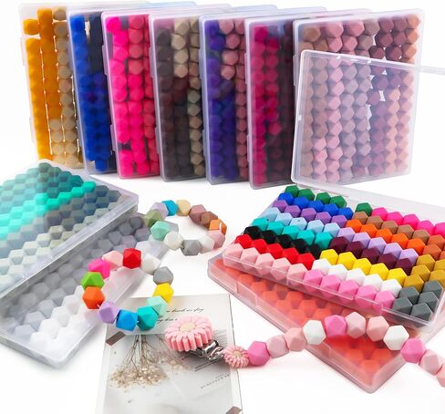95pcs 14mm Hexagon Silicone Beads for Keychain Making Mix Color Bulk Polygon Silicone Beads for Pens and Bracelet Crafts(Multicolor) in Saudi Arabia