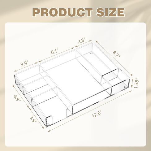 Acrylic Drawer Organizer Clear Desk Drawer Organizer Trays with Adjustable Compartments Desk Accessories for Office Stationery Makeup Silverware Bathroom(Adjustable) in Saudi Arabia