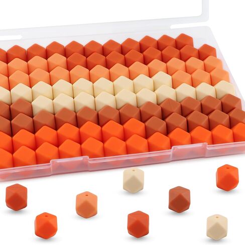 95pcs 14mm Hexagon Silicone Beads for Keychain Making Mix Color Bulk Polygon Silicone Beads for Pens and Bracelet Crafts(Multicolor) in Saudi Arabia