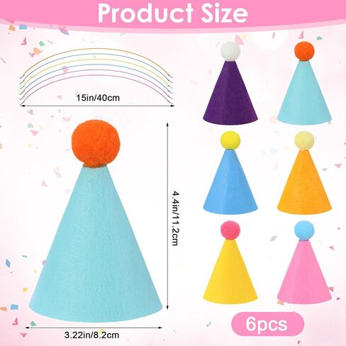 6PCS Mini Party Hats for Stuffed Animals, Stuffed Animal Party Hats, Birthday Partys Cone Hat, Dog Birthday Hat Set for Small Medium Dogs Cat Puppies in Saudi Arabia