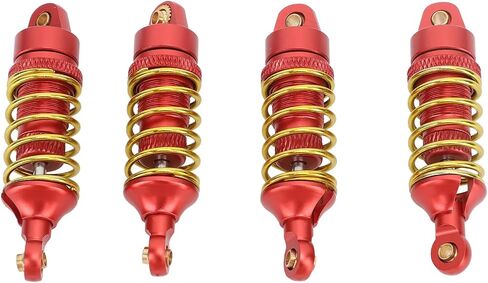 4Pcs RC Car Shock Absorber Aluminum Alloy Stable High Elasticity Front Rear Shock Damper for TRAXXAS E Revo 1/16 RC Car (Red) in Saudi Arabia