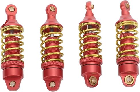 4Pcs RC Car Shock Absorber Aluminum Alloy Stable High Elasticity Front Rear Shock Damper for TRAXXAS E Revo 1/16 RC Car (Red) in Saudi Arabia