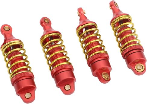 4Pcs RC Car Shock Absorber Aluminum Alloy Stable High Elasticity Front Rear Shock Damper for TRAXXAS E Revo 1/16 RC Car (Red) in Saudi Arabia