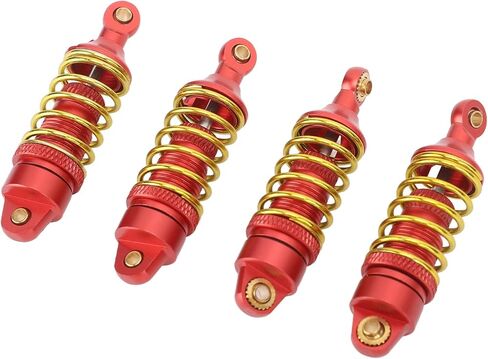 4Pcs RC Car Shock Absorber Aluminum Alloy Stable High Elasticity Front Rear Shock Damper for TRAXXAS E Revo 1/16 RC Car (Red) in Saudi Arabia