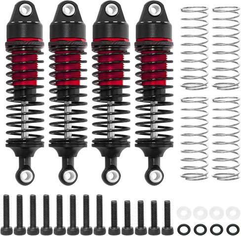 RC Shock Absorber Set Aluminum Adjustable Shock Damper for ARRMA 1/18 Granite GROM 1/16 Mojave GROM 1/14 Typhon GROM RC Truck Upgrade Parts (4PCS, Green) in Saudi Arabia