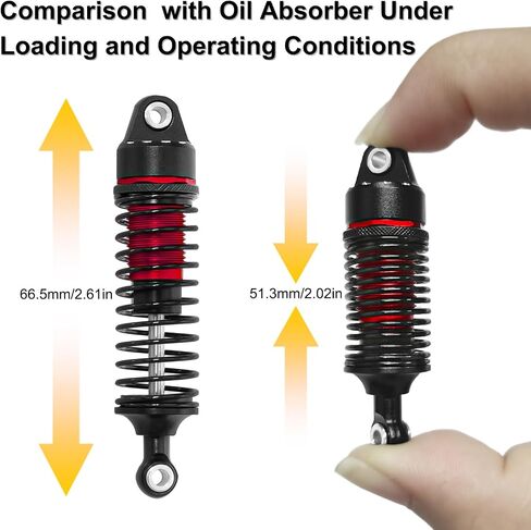 RC Shock Absorber Set Aluminum Adjustable Shock Damper for ARRMA 1/18 Granite GROM 1/16 Mojave GROM 1/14 Typhon GROM RC Truck Upgrade Parts (4PCS, Green) in Saudi Arabia