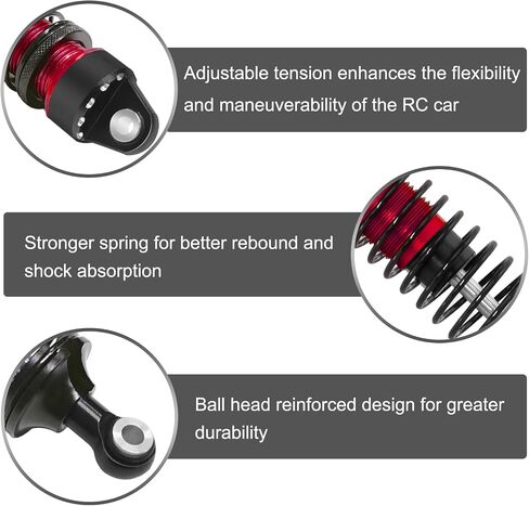 RC Shock Absorber Set Aluminum Adjustable Shock Damper for ARRMA 1/18 Granite GROM 1/16 Mojave GROM 1/14 Typhon GROM RC Truck Upgrade Parts (4PCS, Green) in Saudi Arabia